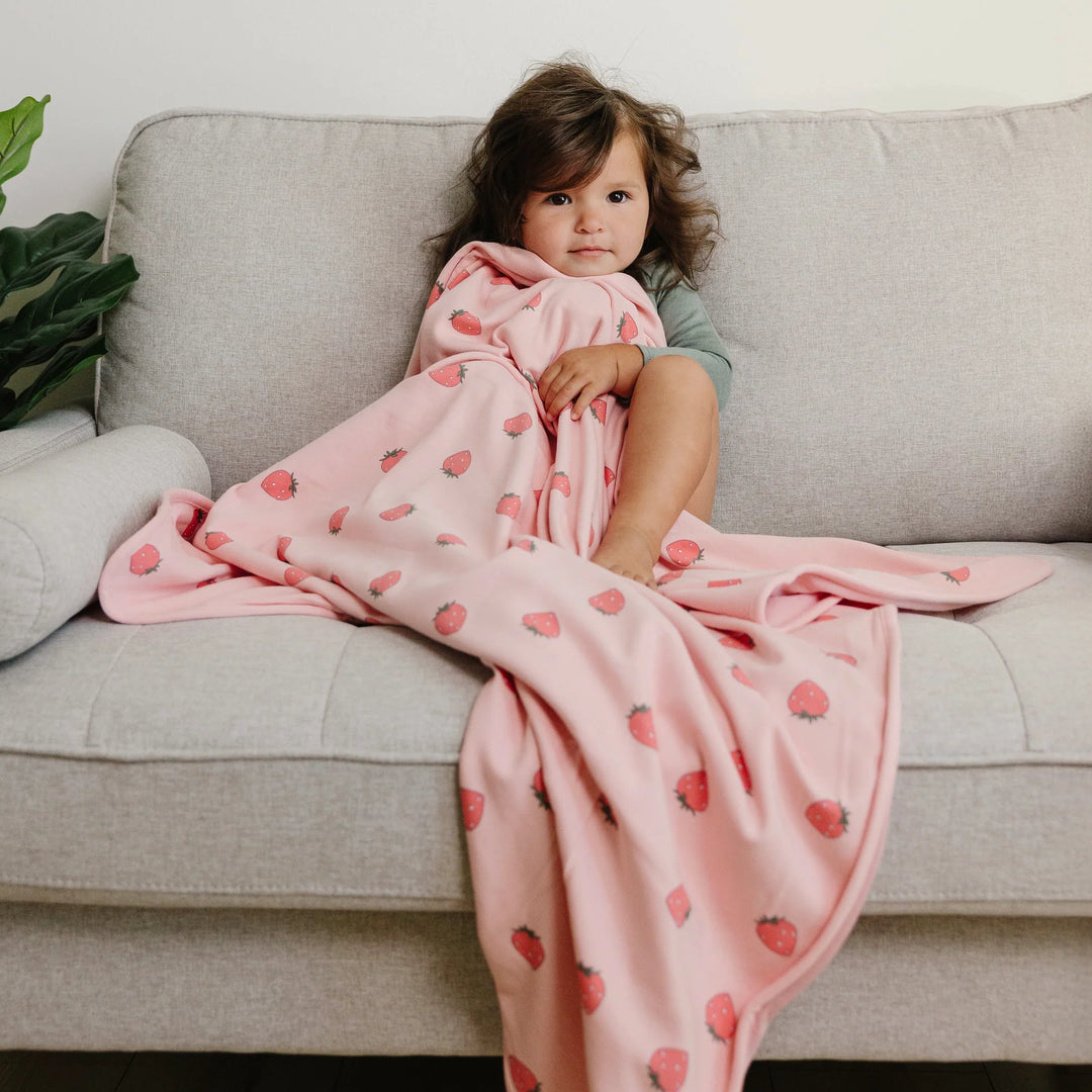 >Woolino Toddler Blanket 4 Season Merino Wool Blanket 52.5" x 40" - Strawberry