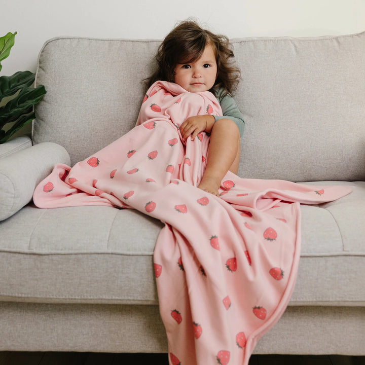 >Woolino Toddler Blanket 4 Season Merino Wool Blanket 52.5" x 40" - Strawberry