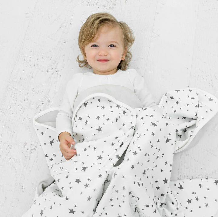 Woolino Toddler Blanket 4 Season Merino Wool Blanket 52.5" x 40" - Star White