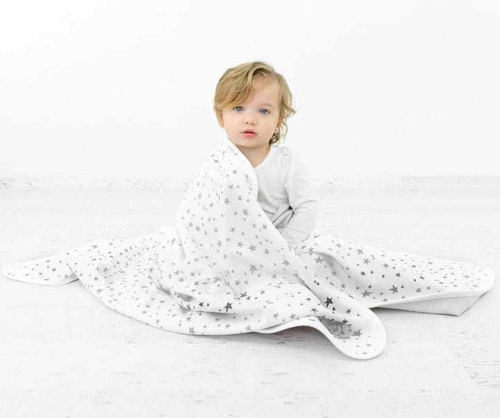 Woolino Toddler Blanket 4 Season Merino Wool Blanket 52.5" x 40" - Star White
