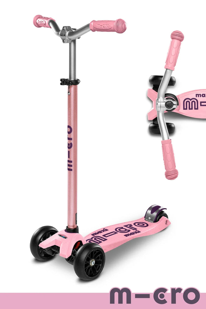 Micro Kids Maxi Deluxe Pro LED Scooter - Rose [Age 5-12]