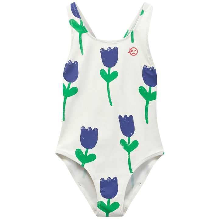 Wynken Kids Girl Kite Swimsuit - Ecru Tulips