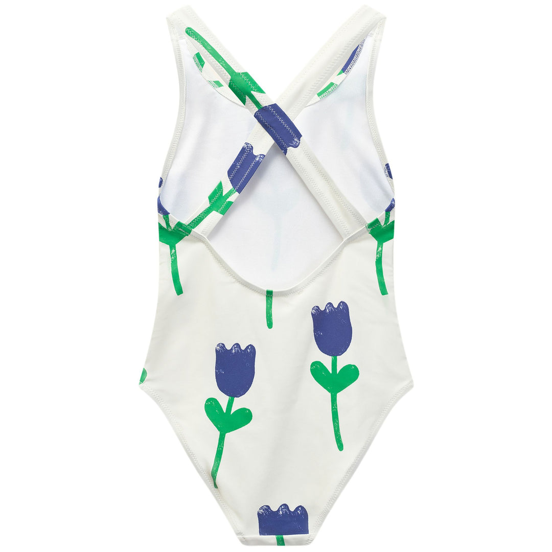 Wynken Kids Girl Kite Swimsuit - Ecru Tulips