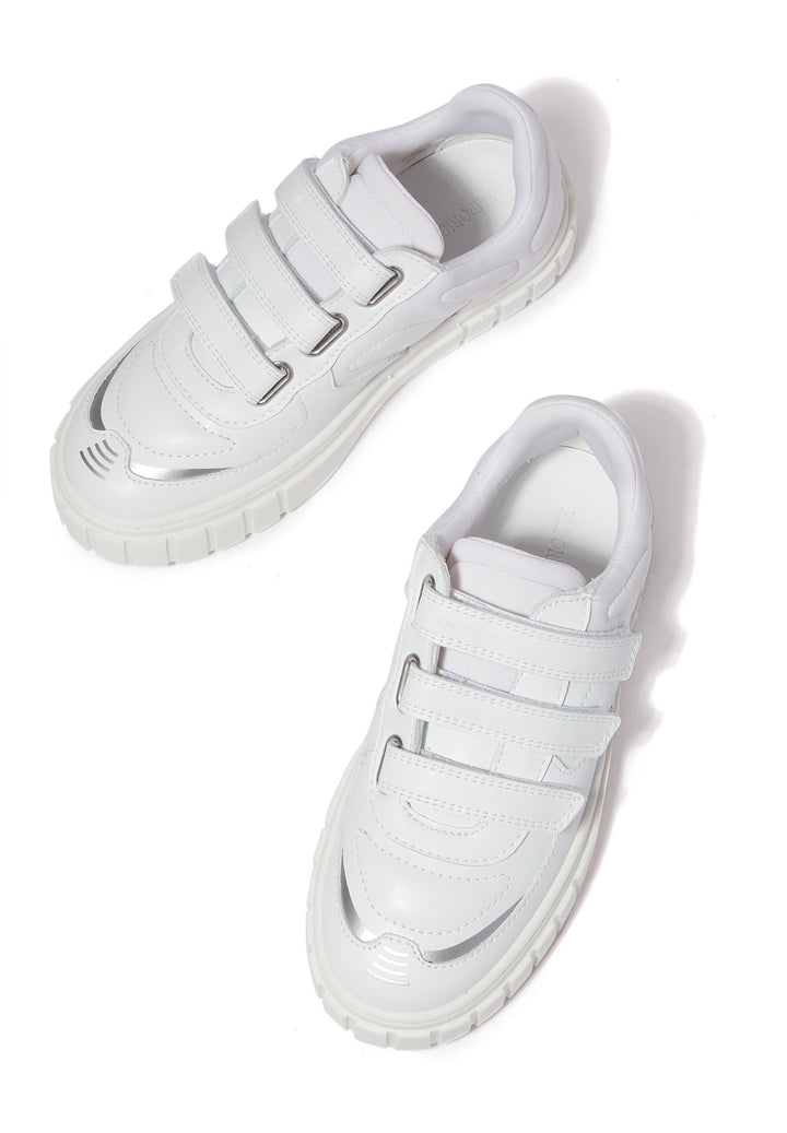 Emporio Armani Junior Kids Unisex Triple Velcro Strap Leather Sneakers