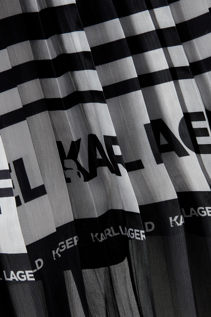 Karl Lagerfeld Kids Girl Striped Pleated Midi Skirt - 8Y