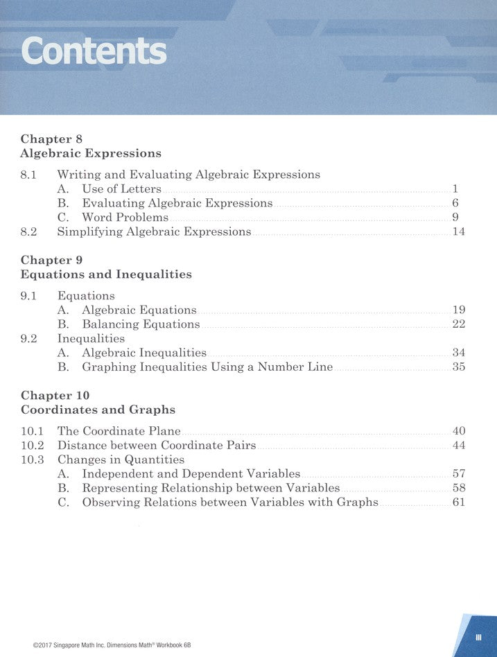 Singapore Math - Dimensions Math Workbook 6B