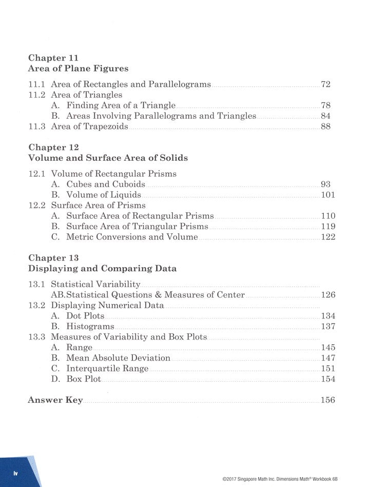 Singapore Math - Dimensions Math Workbook 6B