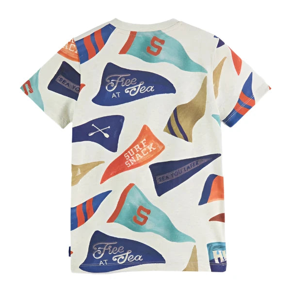 SCOTCH & SODA Kids Flag Print All Over T-shirt - 14Y