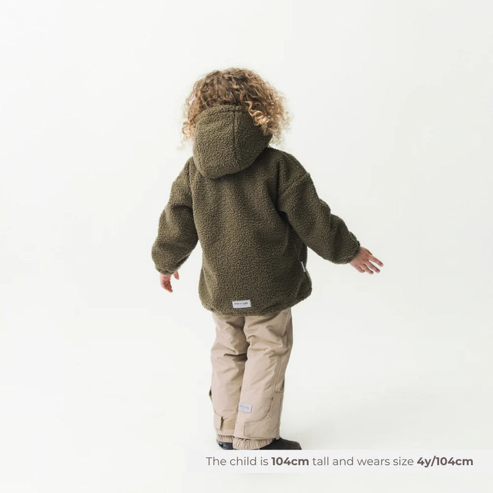 MINI A TURE Kids MATARMAN Sherpa Anorak Jacket - Capers Green