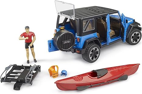 >Bruder 02529 Jeep Wrangler Rubicon Unlimited w Kajak / Figure