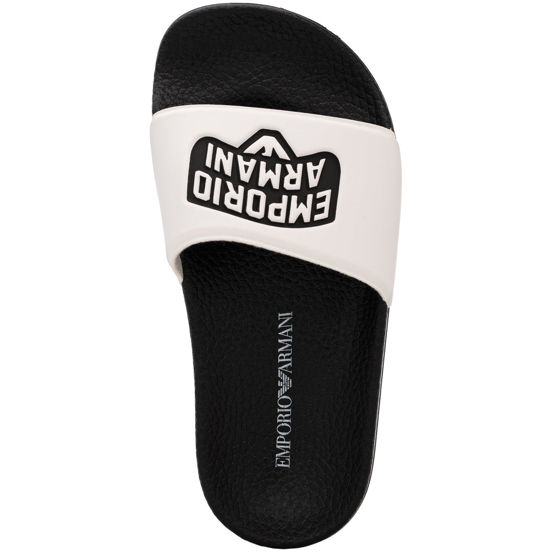 Emporio Armani Kids Logo Flip Flops - White - US5.5