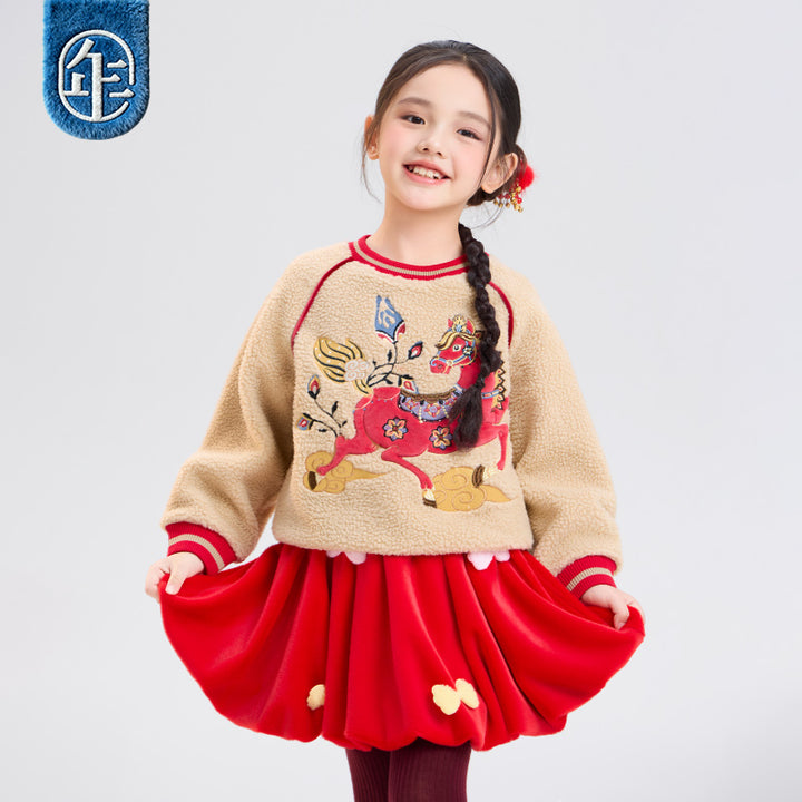 >Nian 年衣 锦绣前程卫衣 - 落英浅驼