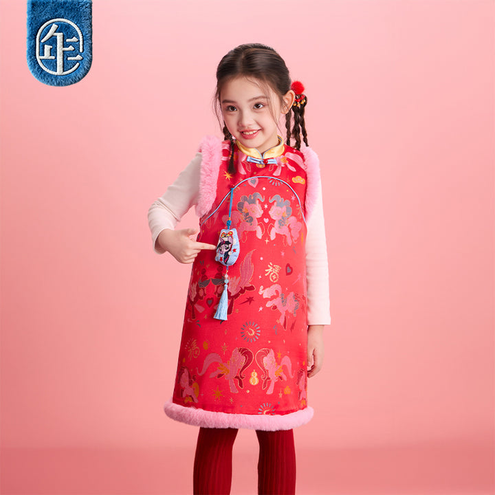 >Nian 年衣 小马宝莉新年提花旗袍 - 年衣红