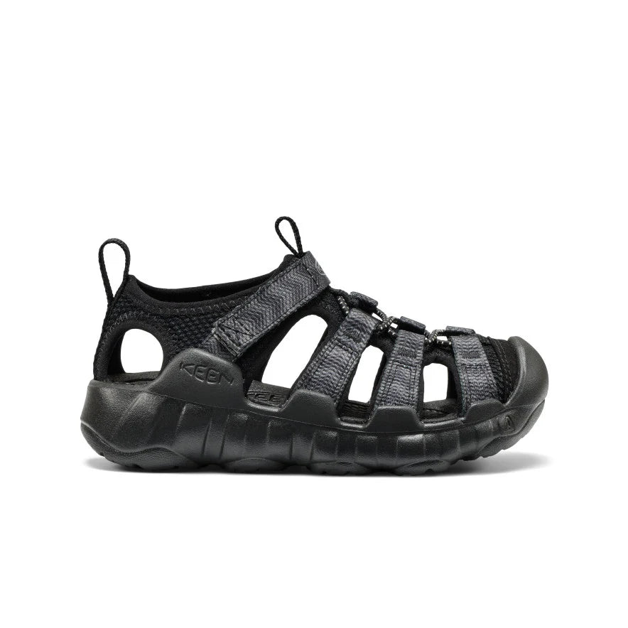 >KEEN Kids Hyperport H2 Extra Cushy Sandal - BLACK/STEEL GREY