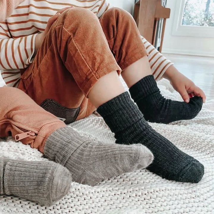 >Woolino Baby and Toddler Wool Socks - Light &amp; Dark Slate