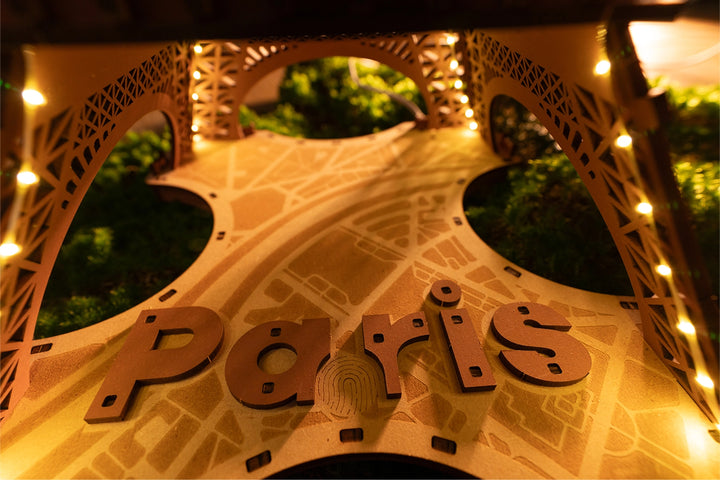 >Hands Craft DIY 3D Wooden Puzzle w/ Led Lights: Night of the Eiffel Tower