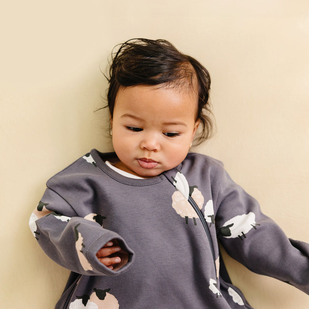 >Woolino Baby Merino Wool & Organic Cotton Slumber Sack Sleep Bag - Sheep Slate