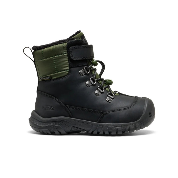 >KEEN Kids Kanibou Waterproof Winter Boot - BLACK/BRONZE GREEN
