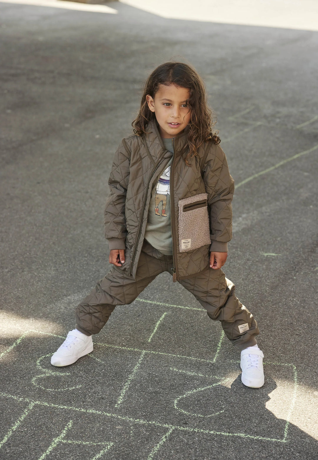 MINI A TURE Kids MATJAVA Thermo Pants - Grey Brown