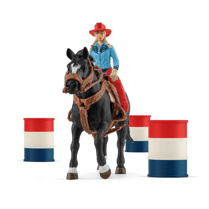 >Schleich FARM WORLD - Cowgirl Barrel Racing Fun