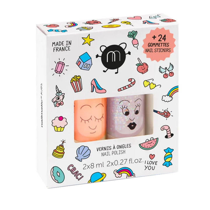 Nailmatic Kids Water-Based Nail Polish Set + Nail Sticker - Crac