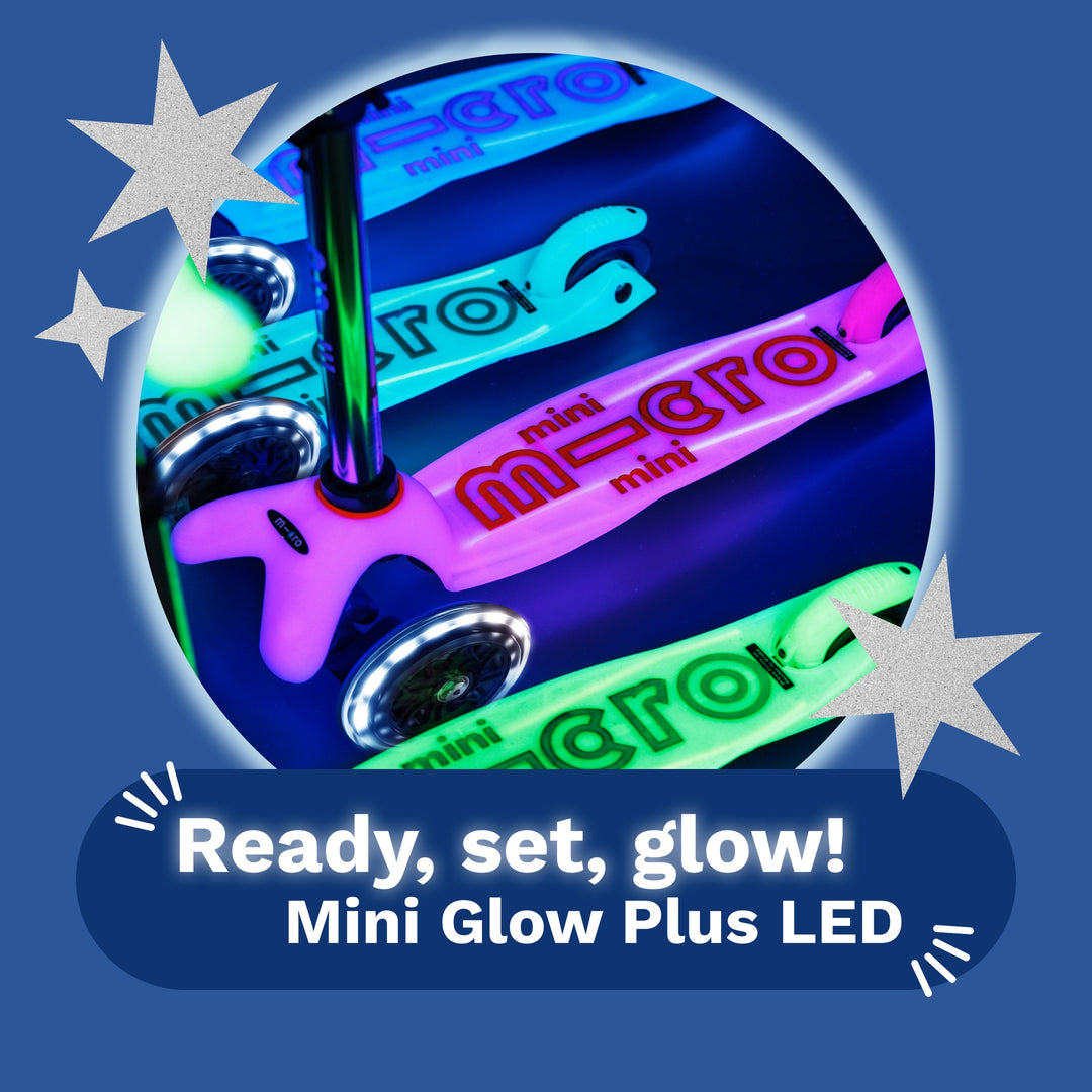 Micro Kickboard Kids Maxi Glow Plus LED Scooter - Jelly Green [Ages 5-12]