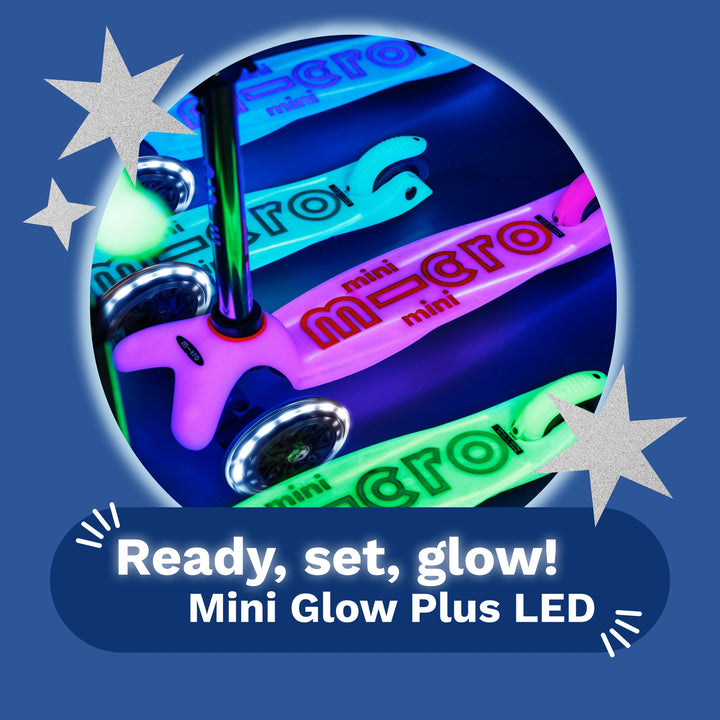 Micro Kickboard Kids Maxi Glow Plus LED Scooter - Jelly Green [Ages 5-12]