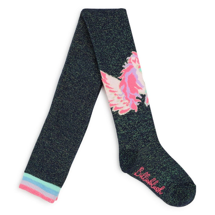 Billieblush Girls Navy Unicorn Tights - 8-10Y