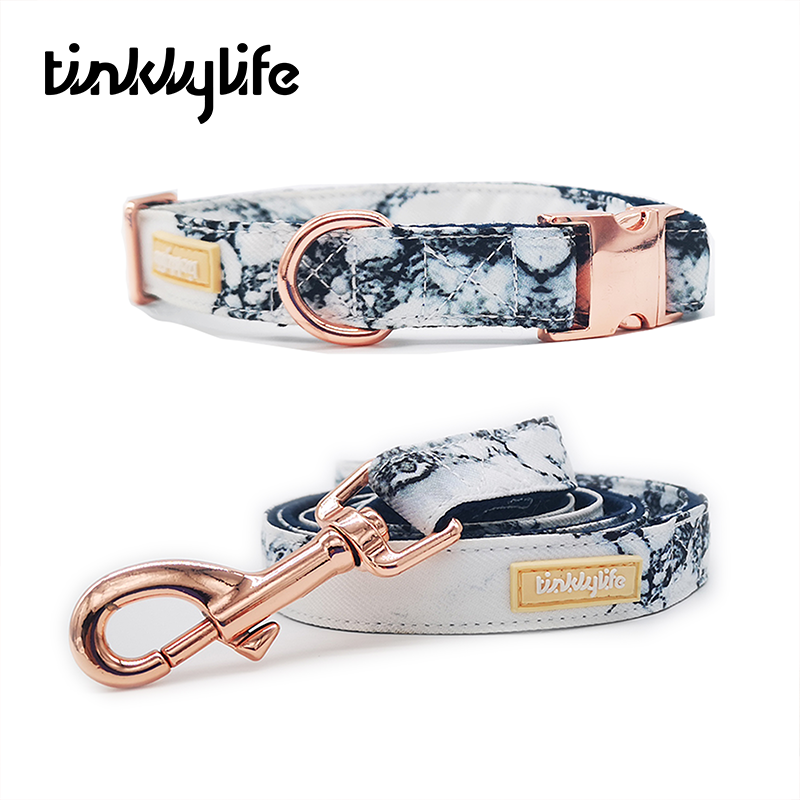 Tinklylife Dog Marble Collar and Leash Set