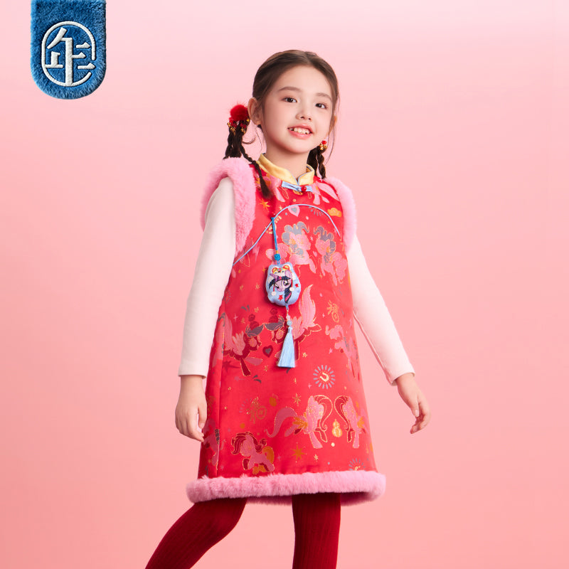 >Nian 年衣 小马宝莉新年提花旗袍 - 年衣红