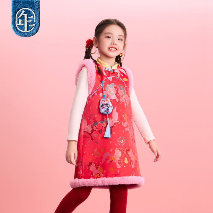 >Nian 年衣 小马宝莉新年提花旗袍 - 年衣红