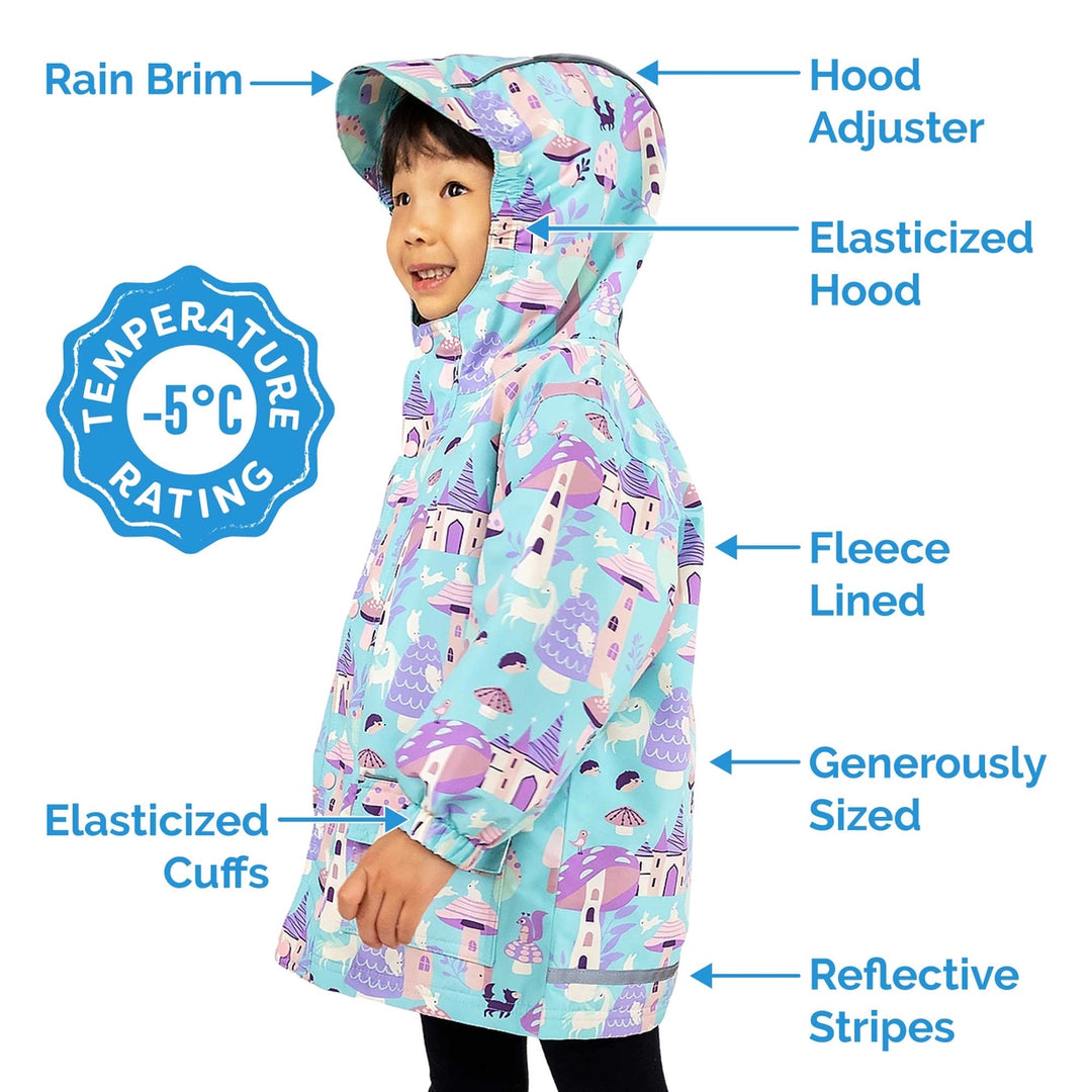 >Jan & Jul Kids Cozy-Dry Waterproof Rain Jacket - Apricot Flower