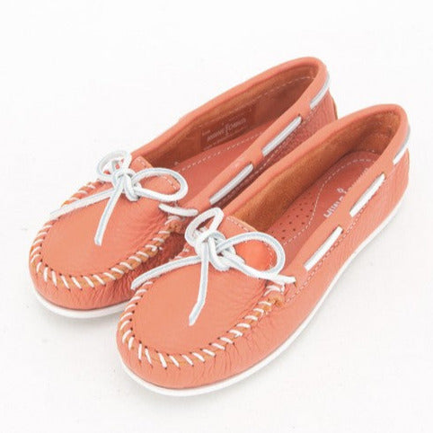 Minnetonka Women's Classic Leather Shoes - Nectarine [Displayed Items, Never Worn]