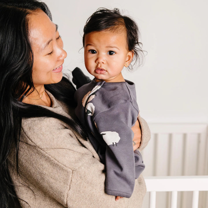 >Woolino Baby Merino Wool & Organic Cotton Slumber Sack Sleep Bag - Sheep Slate