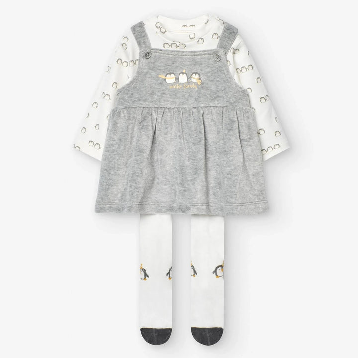 Losan Kids Baby PENGUIN Shirt Dress w/ Socks Set - Newborn