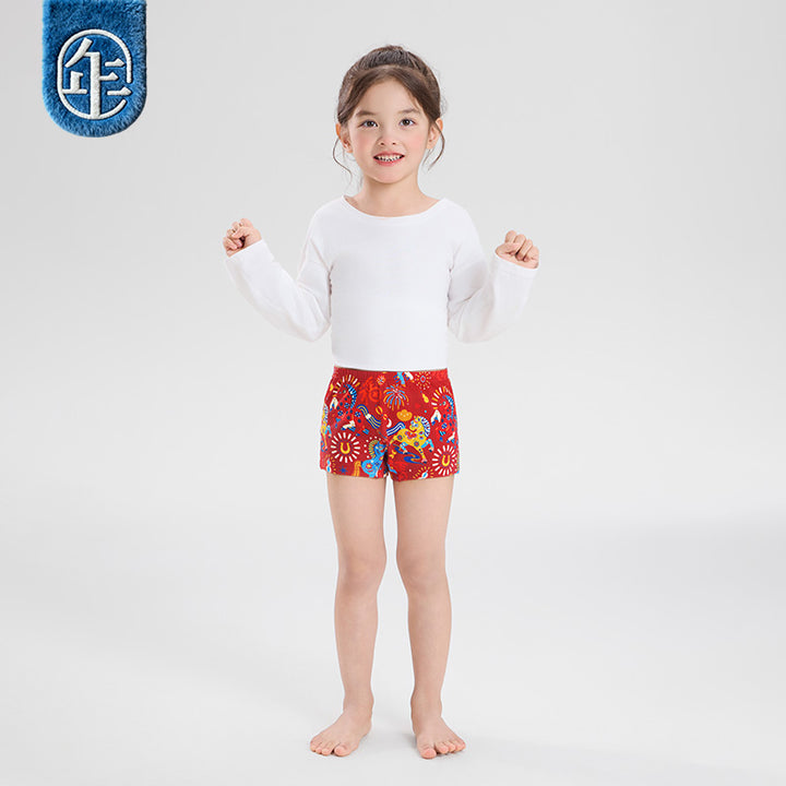 >Nian 年衣 盛世跃马内裤组合（男女同款） - 年衣红