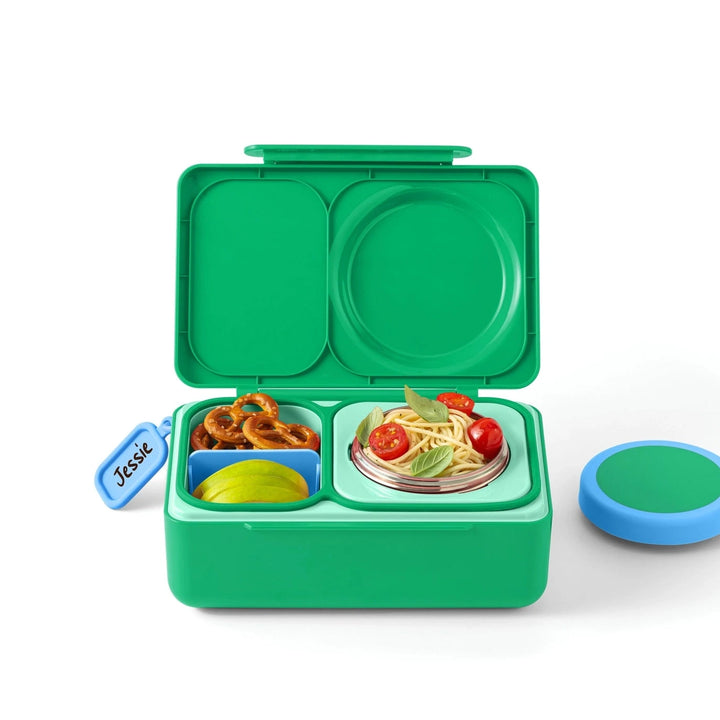 >OmieBox UP Lunch Box with Fork, Spoon + Pod Set - Jade Green 9Y+
