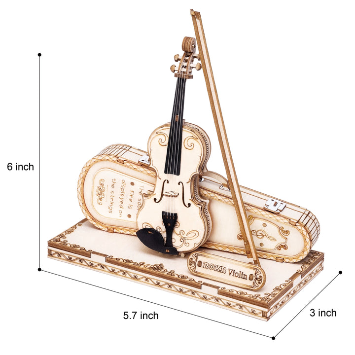 Rokr Puzzles 3D Laser Cut Wooden Puzzle: Violin Capriccio