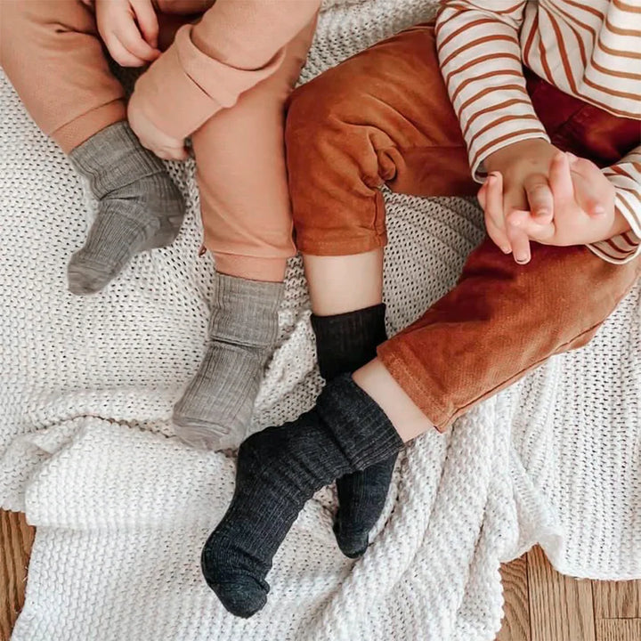 >Woolino Baby and Toddler Wool Socks - Light &amp; Dark Slate