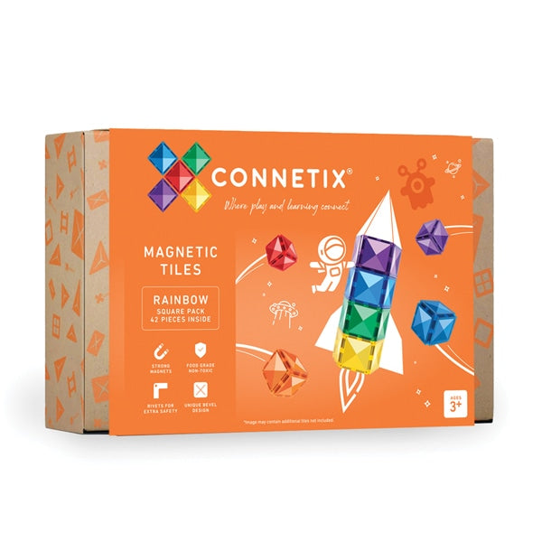 >CONNETIX Rainbow Tiles - 42 Pieces Square Pack