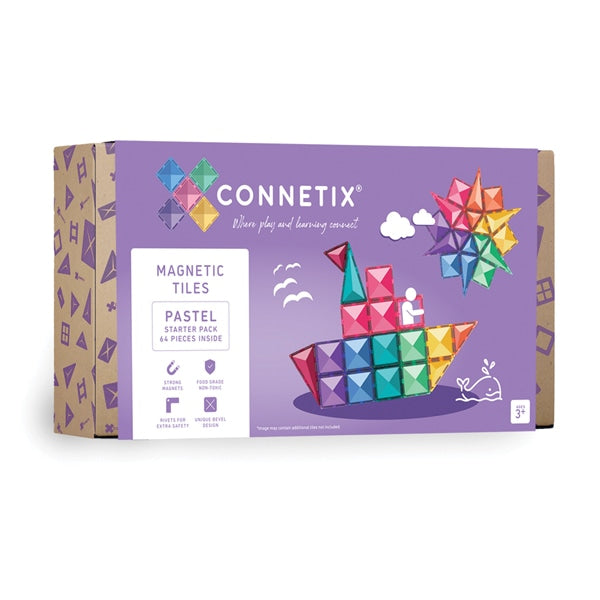 >CONNETIX Pastel Tiles - 64 Pieces Starter Pack