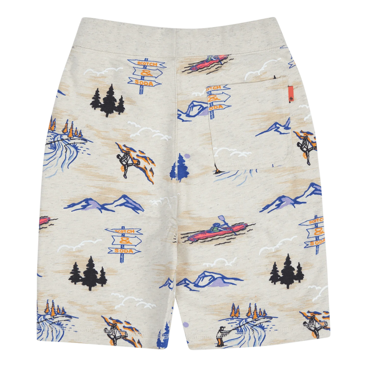 SCOTCH & SODA Kids Mountain Activities Printed Sweatshorts