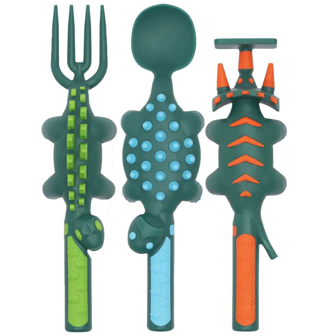 Constructive Eating - Dino Utensils & Plate Combo