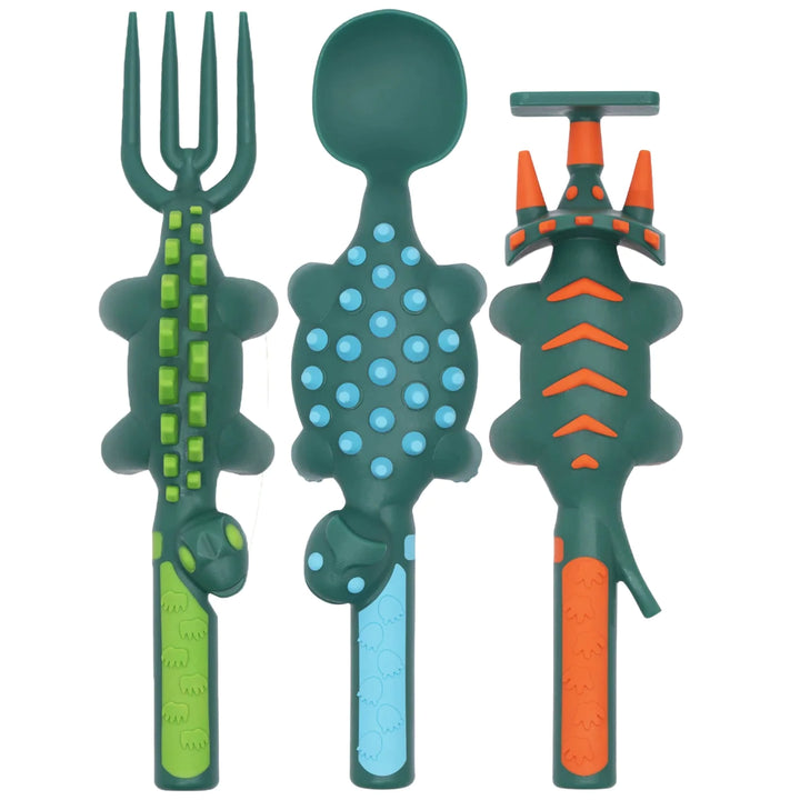 Constructive Eating - Dino Utensils & Plate Combo