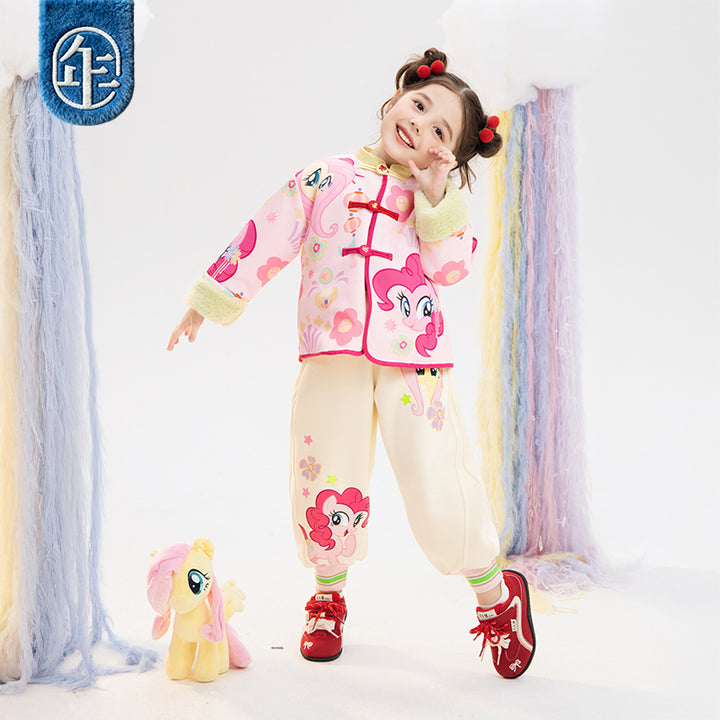 >Nian 年衣 小马宝莉撞色满印唐装 - 石蕊粉