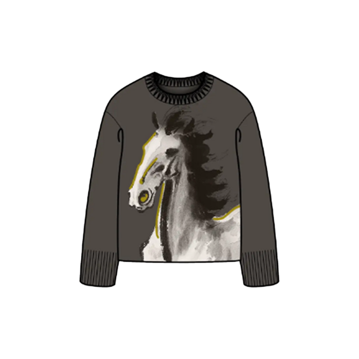 >Nian 年衣 成人亲子款 鸿运当头毛衣 - 夜灰