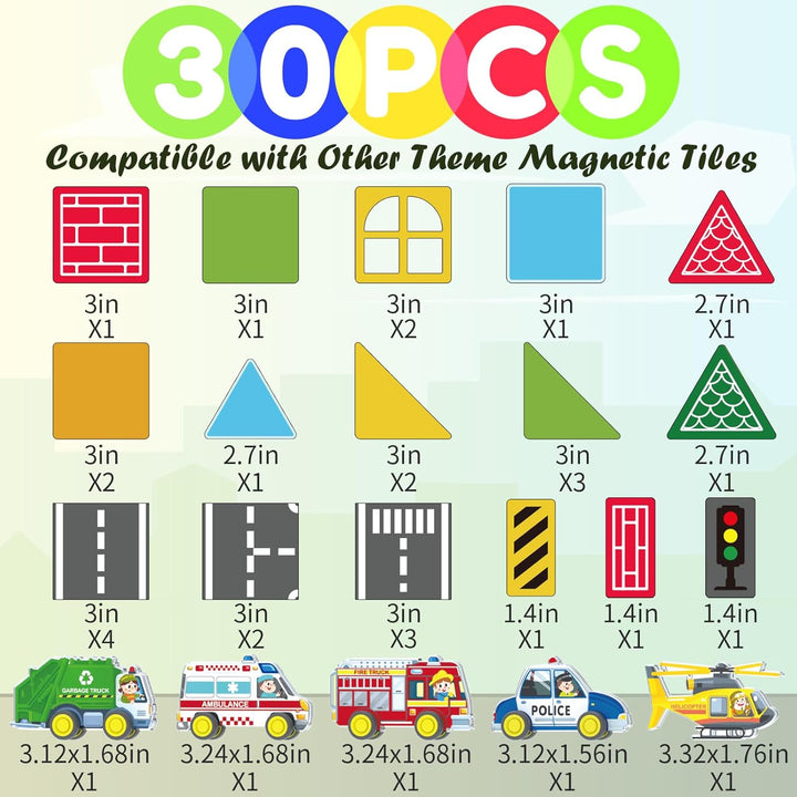 City Road Set Magnetic Tiles