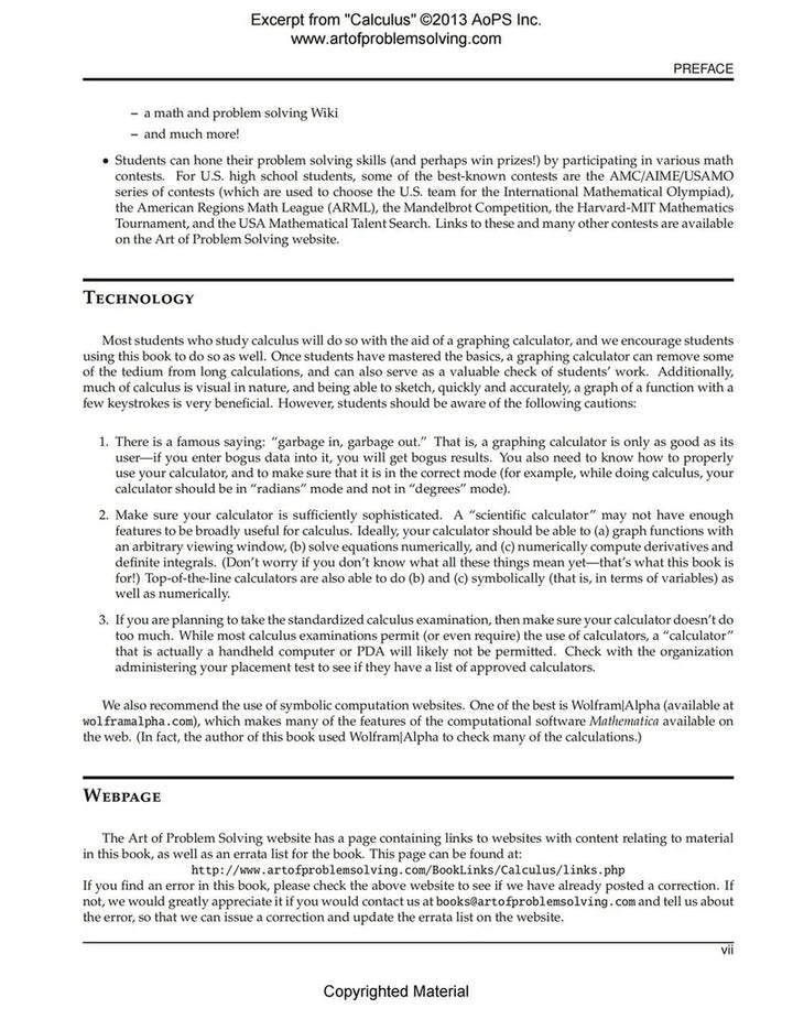 AoPS - Calculus (Text + Solutions) - Ages 16+