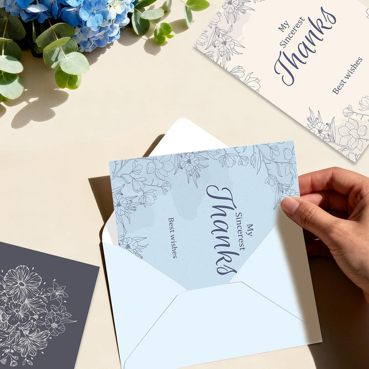 48 Pcs Thank You Cards with Envelopes + Seal Stickers