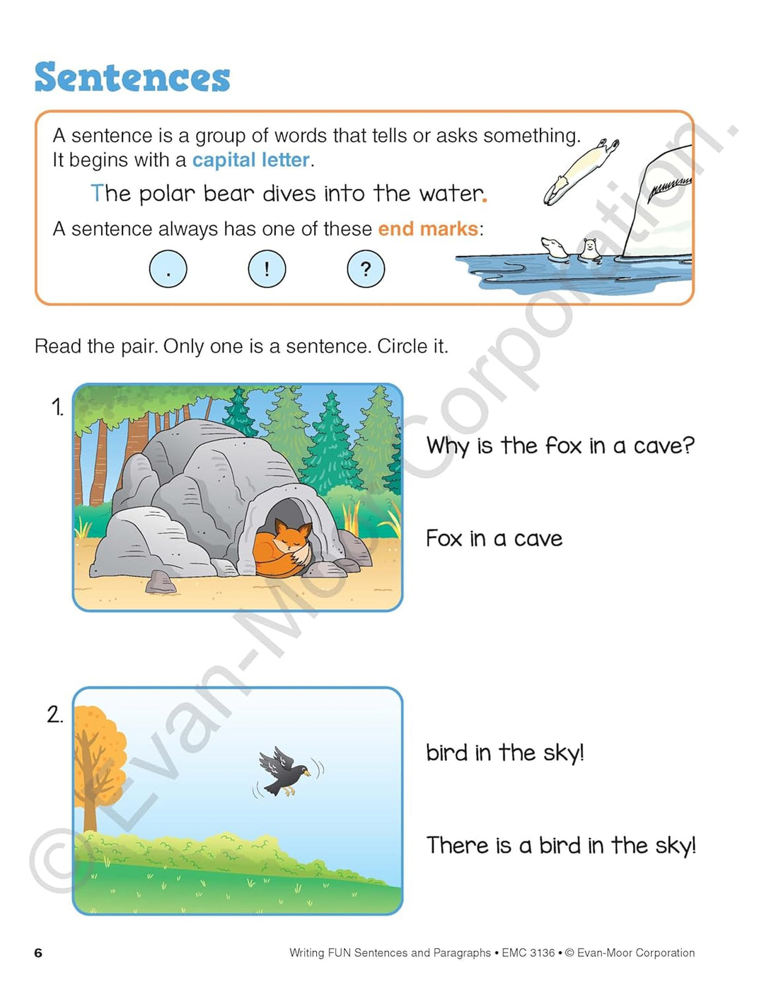 Evan-Moor Grade 1-3 Writing FUN Sentences and Paragraphs